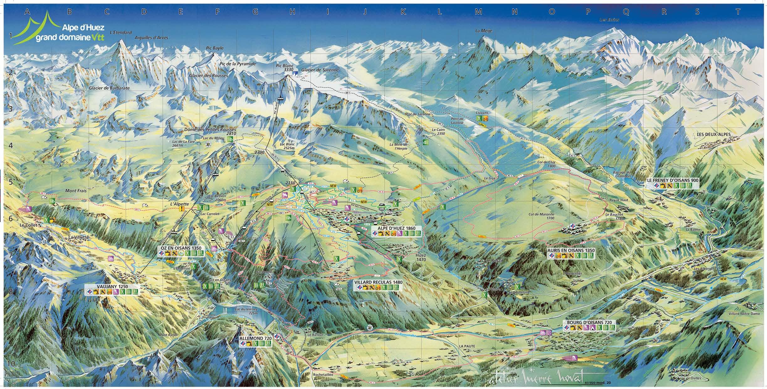 Plan du Bike Park VTT de Oz-en-oisans