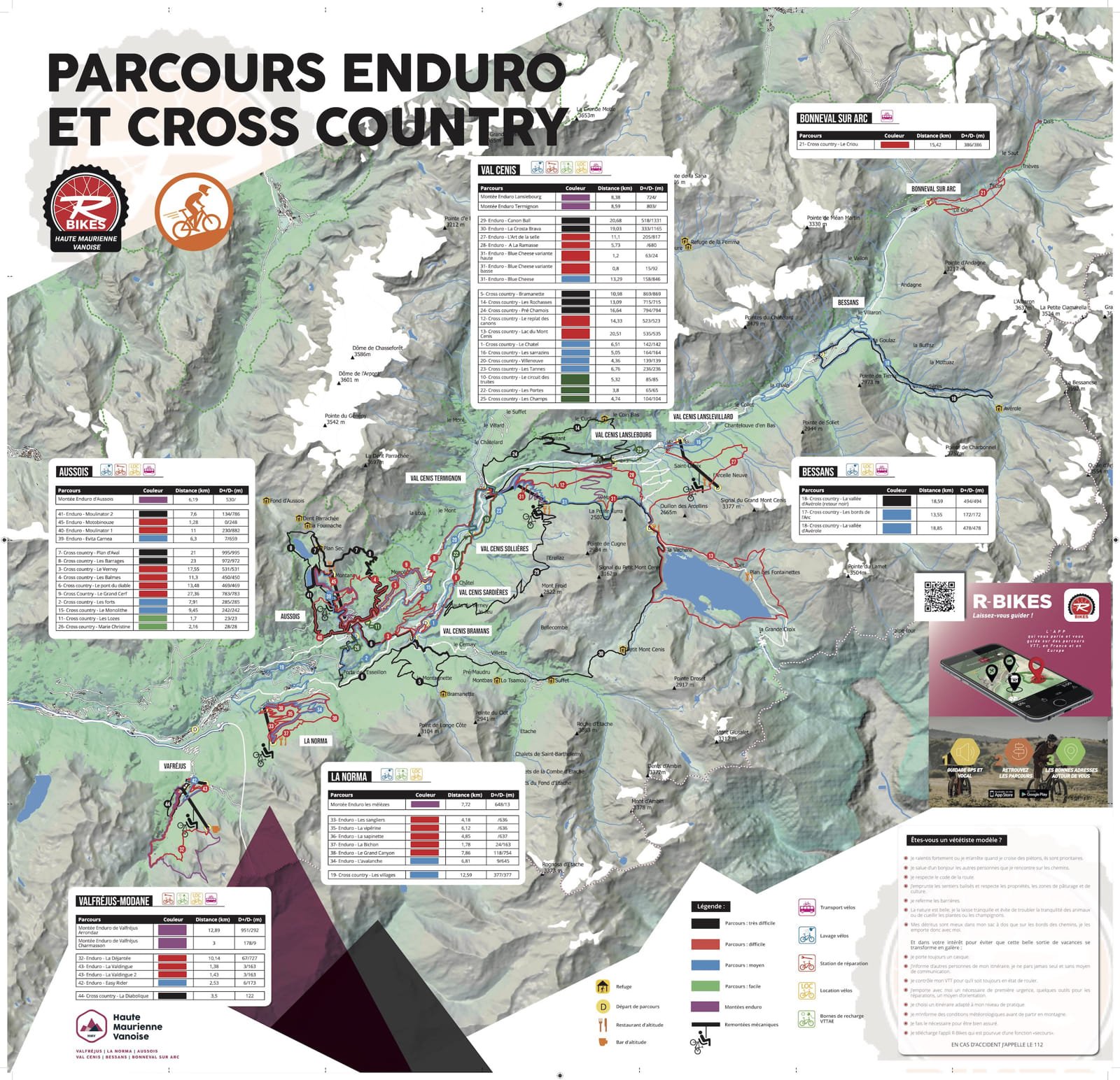 Plan du Bike Park VTT de La Norma