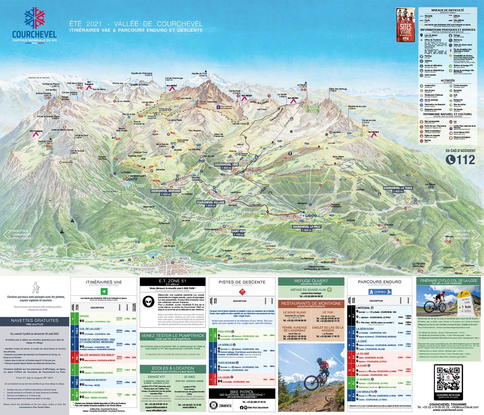 Plan du Bike Park VTT de Courchevel