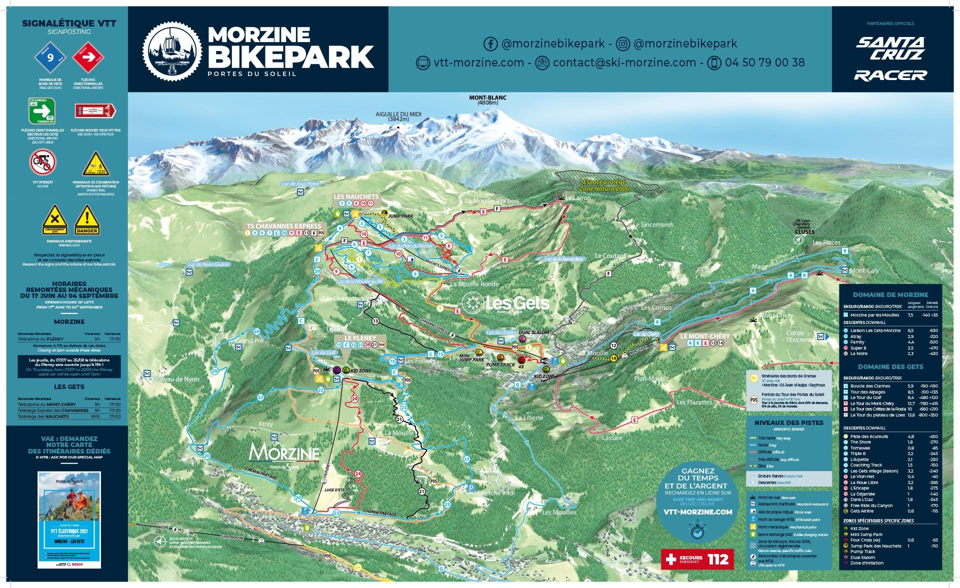 Plan du Bike Park VTT de Morzine