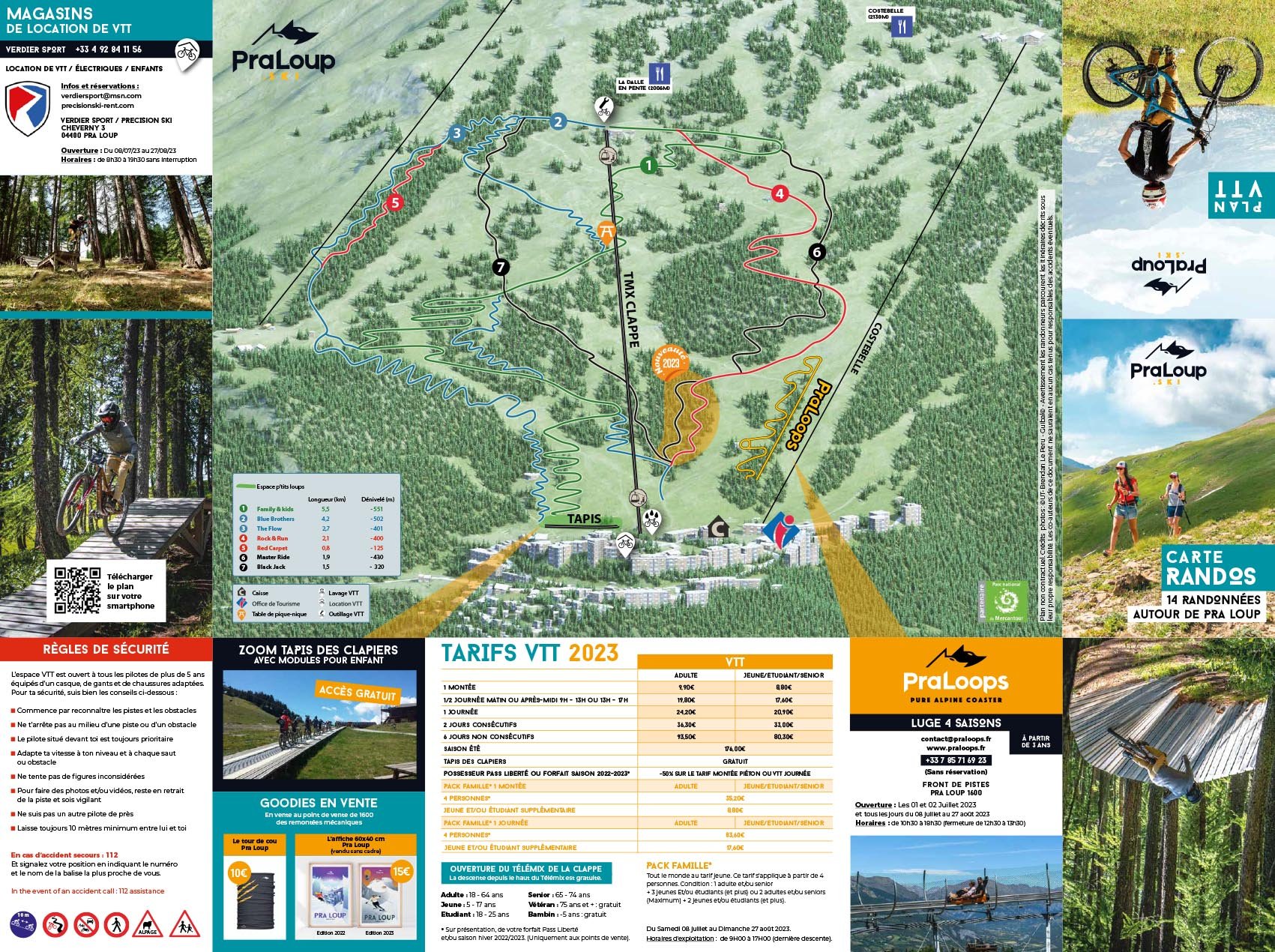 Plan du Bike Park VTT de Pra-loup