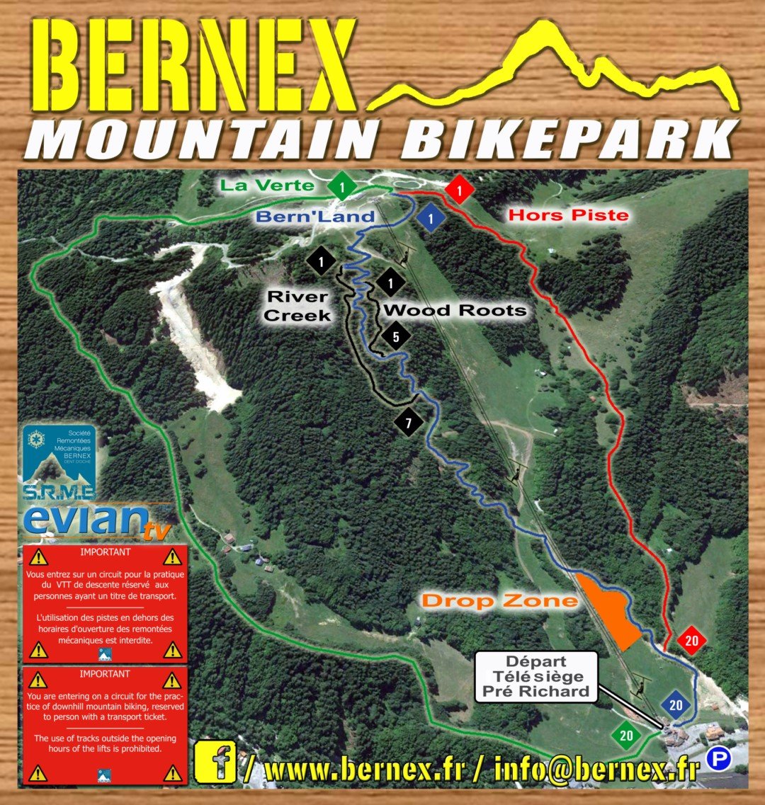 Plan du Bike Park VTT de Bernex