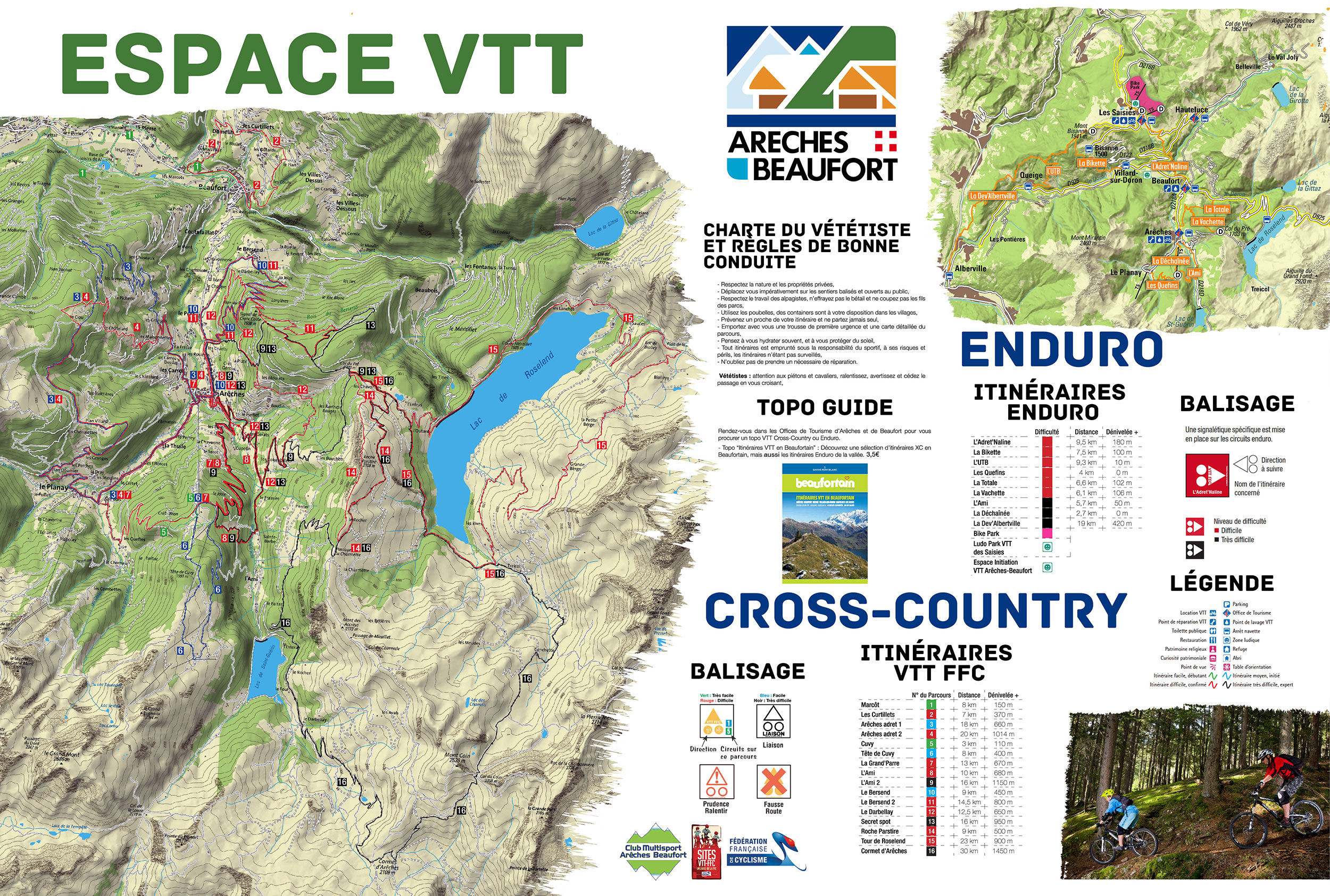 Plan du Bike Park VTT de Arêches-Beaufort