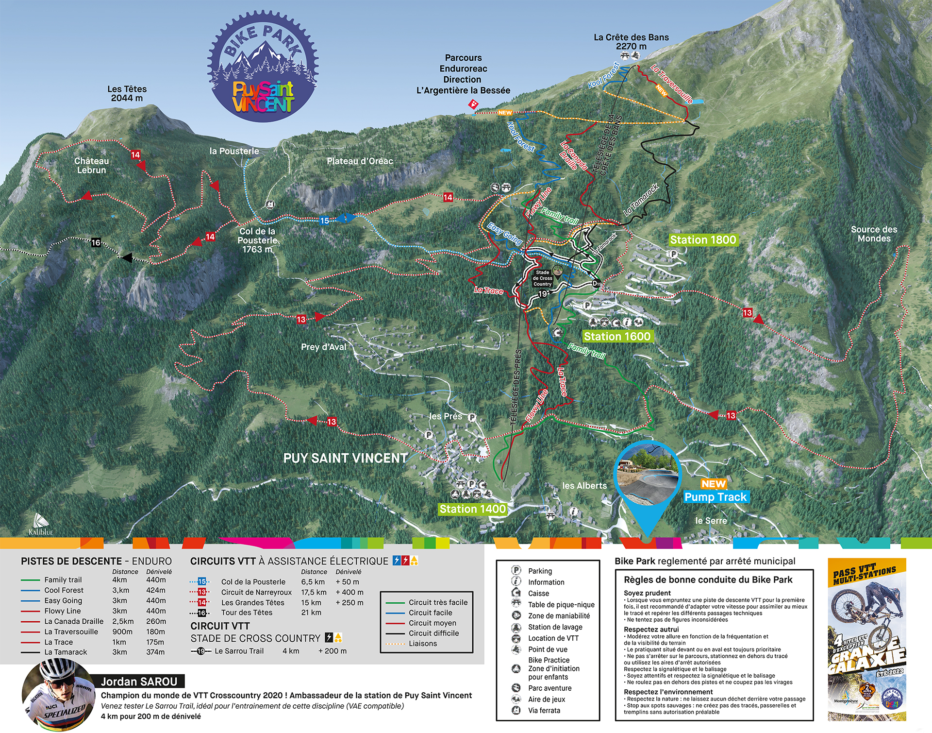 Plan du Bike Park VTT de Puy-Saint-Vincent