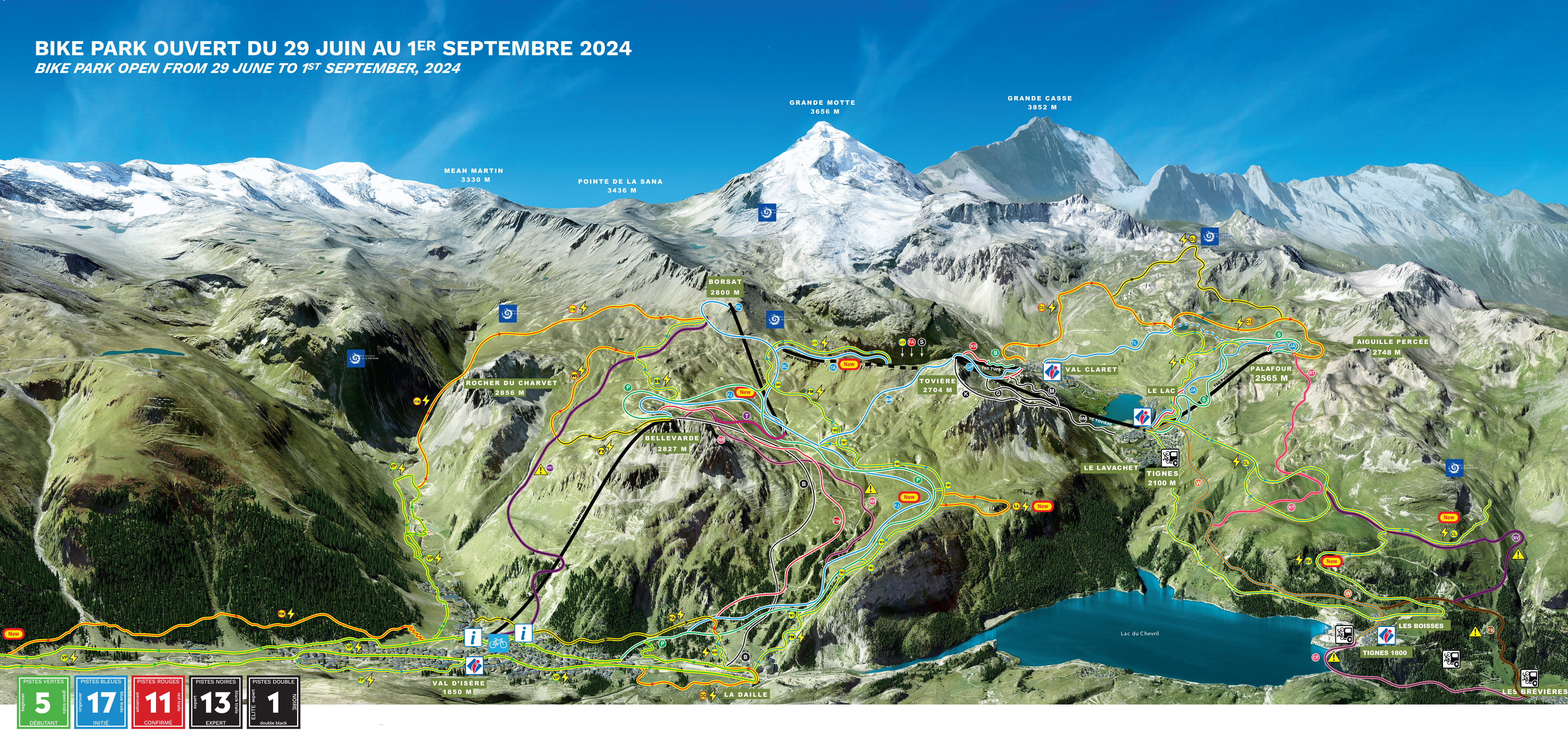 Plan du Bike Park VTT de Val d'Isère